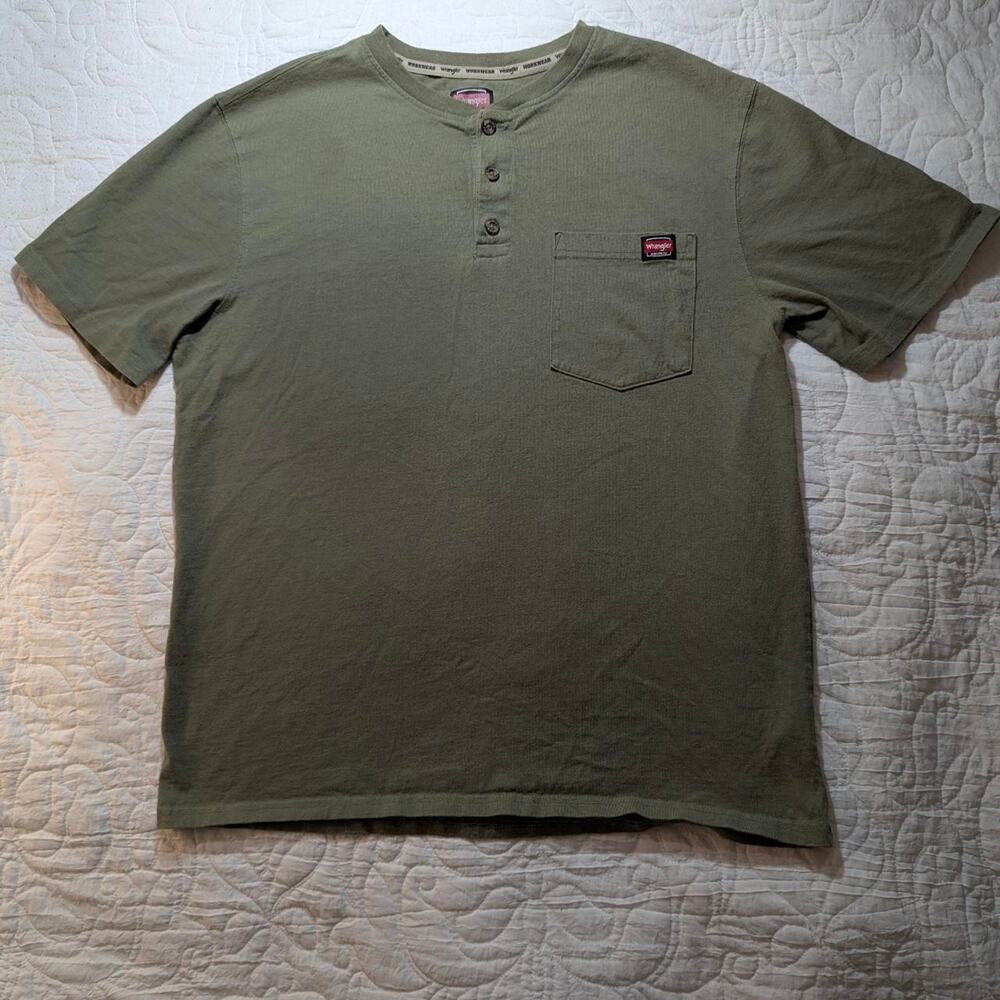 Olive green wrangler work shirt